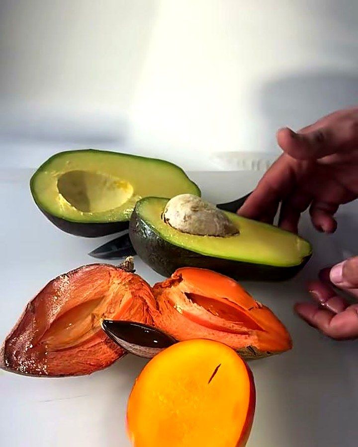 Mamey and avocado cut open