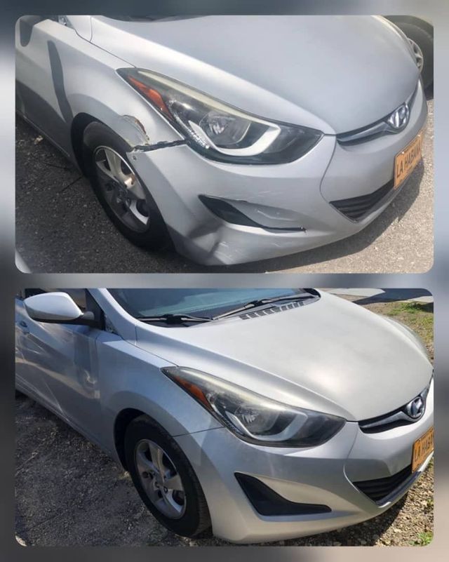 Hyundai Elantra before and after the repair