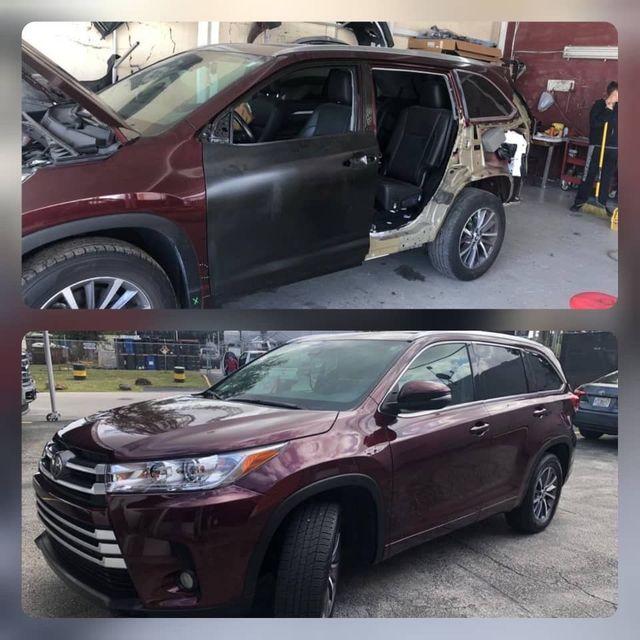 Toyota Highlander before and after the repair