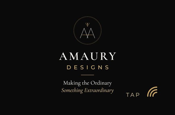 Amaury Designs, front of the printed card