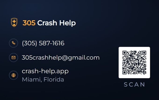 305 Crash Help, back of the printed card
