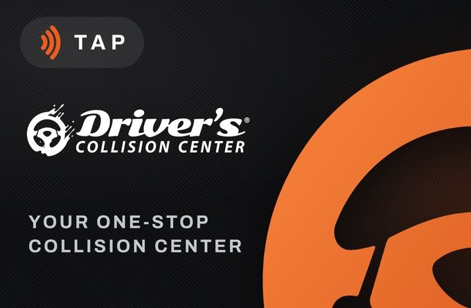 Driver's Collision Center, front of the printed card