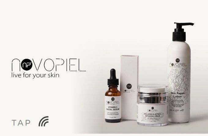 Novopiel, front of the printed card