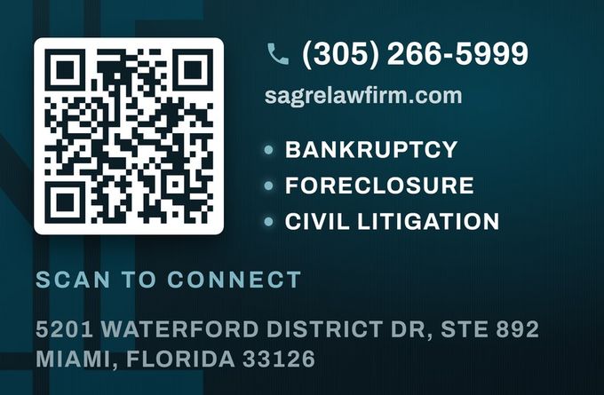 Sagre Law Firm, back of the printed card