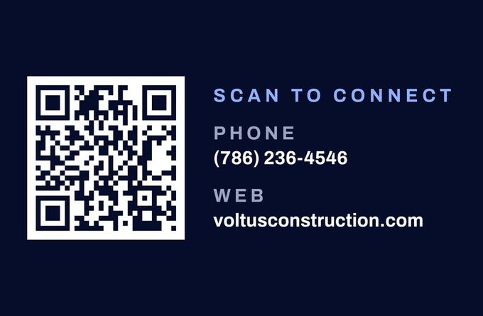 Voltus Construction, back of the printed card