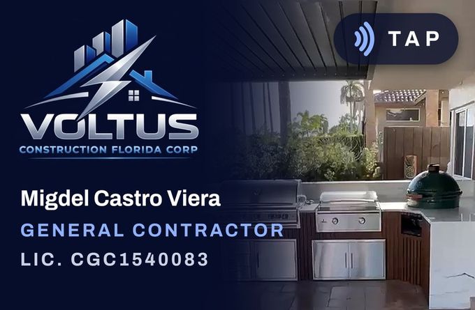 Voltus Construction, front of the printed card